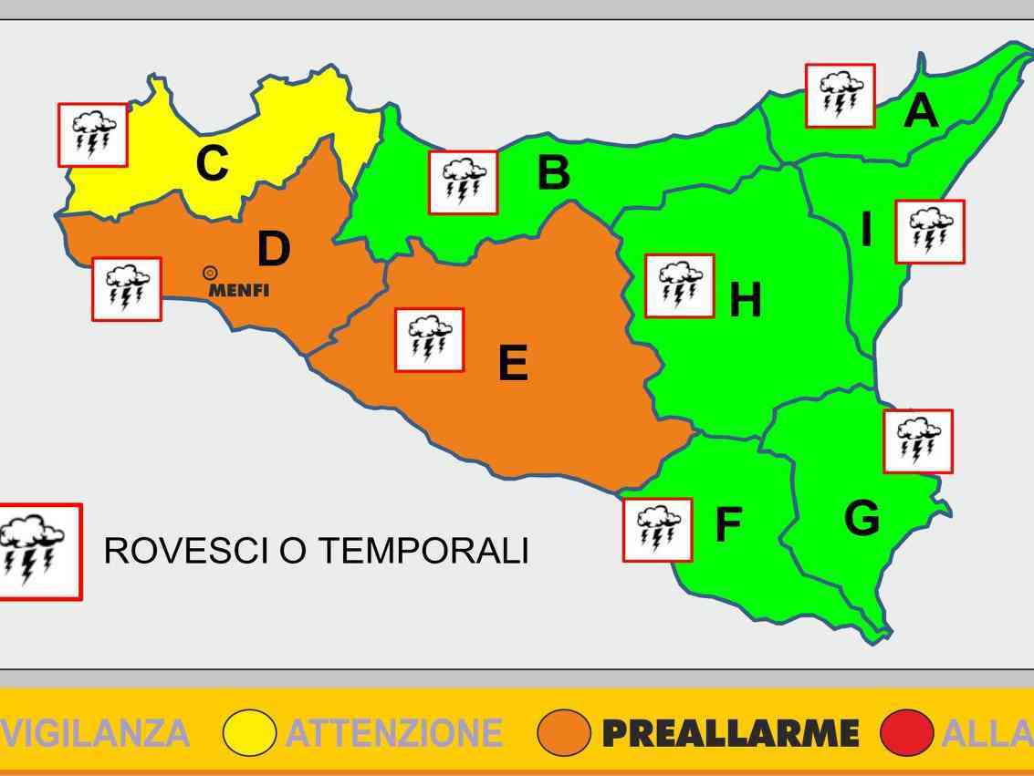 Immagine articolo: Allerta Meteo. Temporali e forti raffiche di vento, preallarme per Menfi e i comuni del Belice