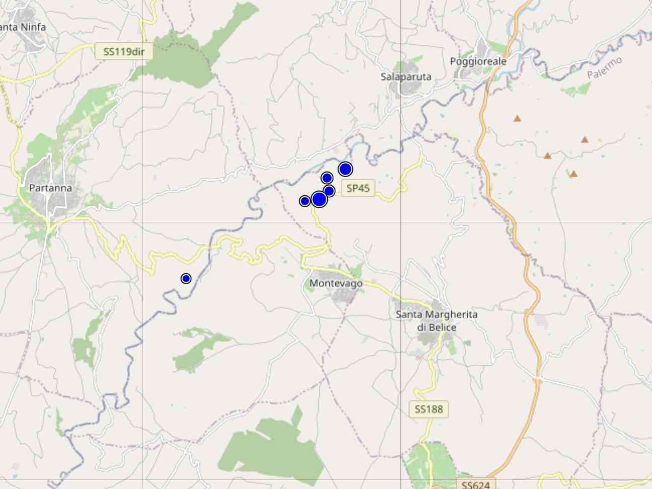 Immagine articolo: Altre 3 scosse segnalate tra Montevago e Partanna