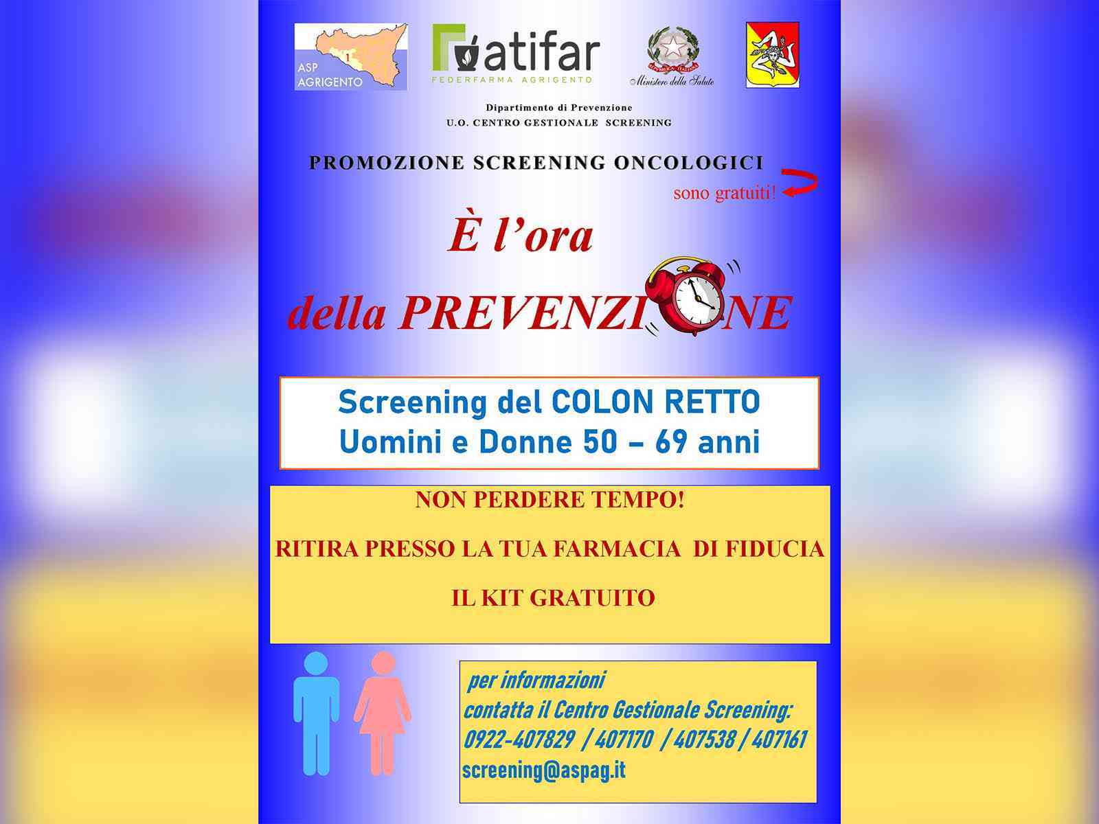 Immagine articolo: Prevenzione oncologica, kit gratuito per lo screening del colon retto in distribuzione nelle farmacie