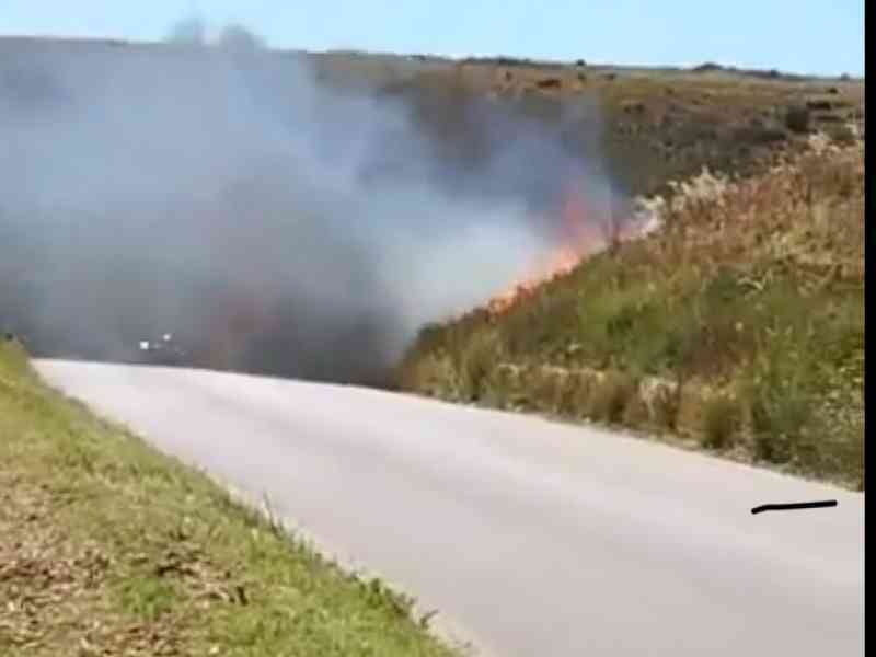 Immagine articolo: Auto travolta dalle fiamme sulla fondovalle Sambuca-Menfi
