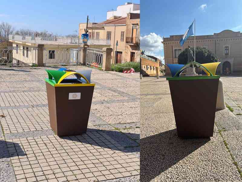 Immagine articolo: Menfi. Installati nuovi cestini per la raccolta differenziata per strada