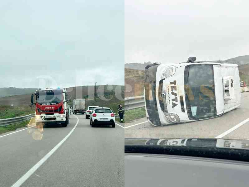 Immagine articolo: Incidente sulla Fondovalle, Palermo - Sciacca. Furgoncino ribalta https://belicenews.it/?u=57l